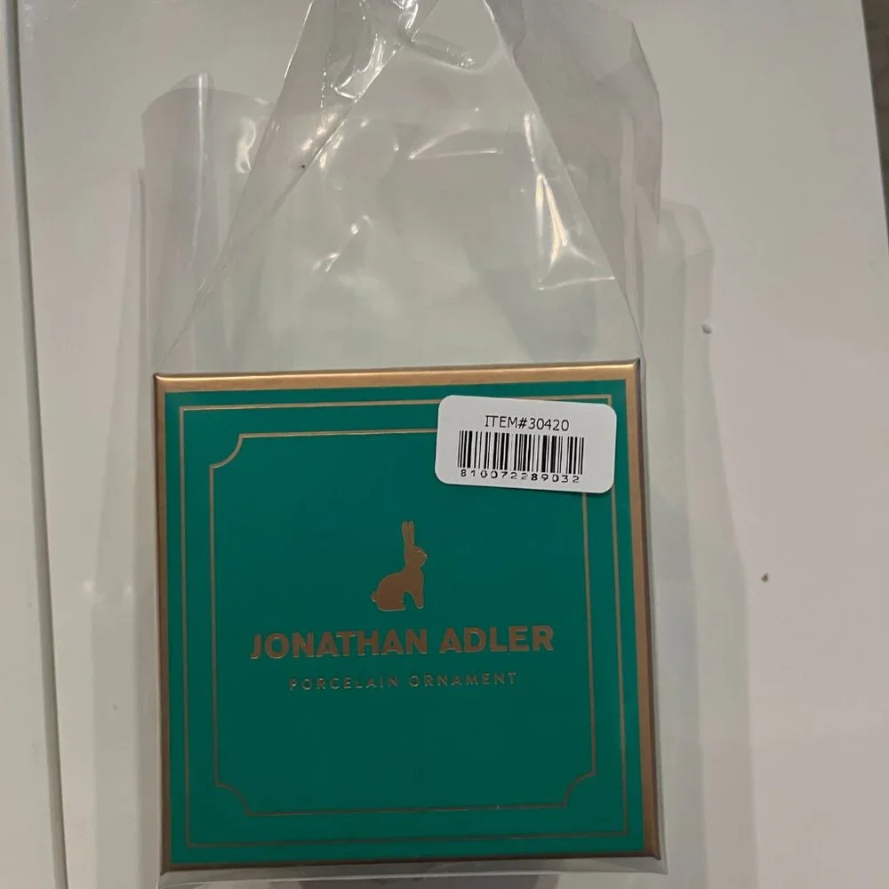 Jonathan Adler Menagerie Rabbit Ornament Porcelain Easter‎ Decor Gift (new/x)
